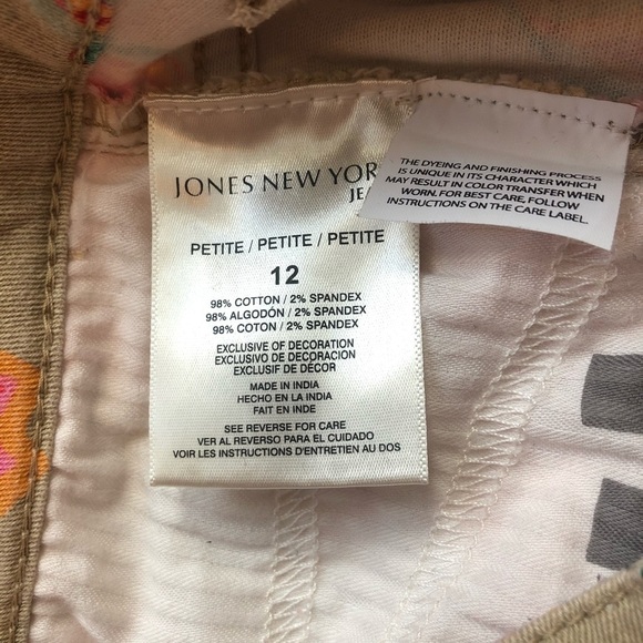 Jones New York Pink Floral Soho Ankle Jeans | 12P - Picture 4 of 8